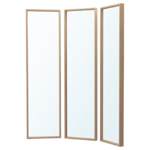 NISSEDAL Mirror combination, white stained oak effect, 130x150 cm