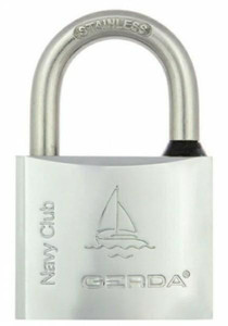 Gerda Navy Club Stainless Steel Chrome Padlock 30mm