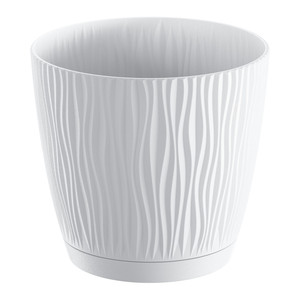 Plant Pot with Saucer Sandy 18.8 cm, white