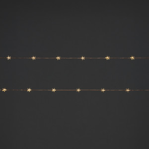 LED Lighting Chain 20 LED, star, indoor, copper, warm white