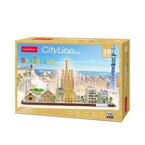 CubicFun 3D Puzzle CityLine Barcelona 186pcs 8+