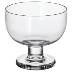 BRÖGGAN Dessert bowl, clear glass, 11 cm