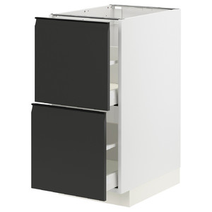 METOD / MAXIMERA Base cb 2 fronts/2 high drawers, white/Upplöv matt anthracite, 40x60 cm