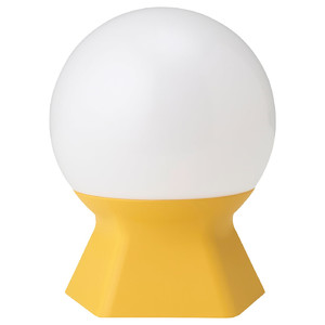 SOMMARLÅNKE LED table lamp, yellow mini/battery-operated outdoor, 13 cm