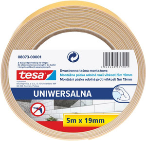 Tesa Powerbond Mirror Tape 19 mm x 5 m, white