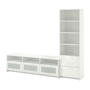 BRIMNES TV storage combination, white, 240x41x190 cm