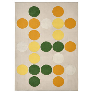 BRÖGGAN Rug flatwoven, in/outdoor, dot pattern multicolour, 133x195 cm