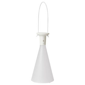 SOLVINDEN LED table lamp, battery-operated outdoor/cone-shaped white, 26 cm
