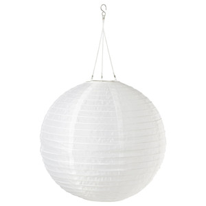 SOLVINDEN LED solar-powered pendant lamp, outdoor/globe white, 45 cm