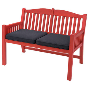 PÄRONHOLMEN Bench with backrest, outdoor, red/Järpön/Duvholmen anthracite