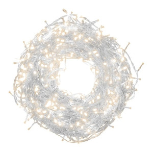Christmas Lights LED 1000L 25 m, warm white/transparent, in-/outdoor