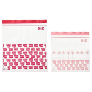 ISTAD Resealable bag, patterned red/pink