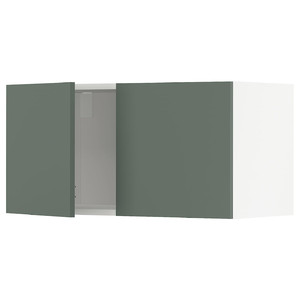METOD Wall cabinet with 2 doors, white/Bodarp grey-green, 80x40 cm