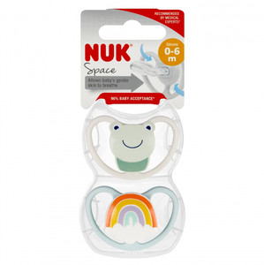 NUK Soother Pacifier Space 2pcs 0-6m, penguin/dog