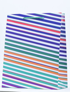 Gift Bag Stripes 17.5x23cm, assorted