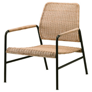 ULRIKSBERG Armchair, rattan, anthracite