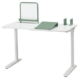 RELATERA Desk combination, white/light grey-green, 117x60 cm