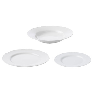 UPPLAGA 18-piece serveware set,  white