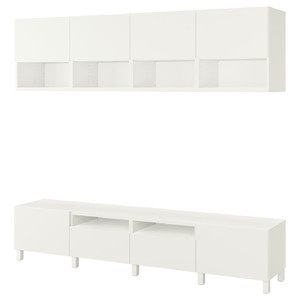 BESTÅ TV storage combination, white/Lappviken/Stubbarp white, 240x42x230 cm