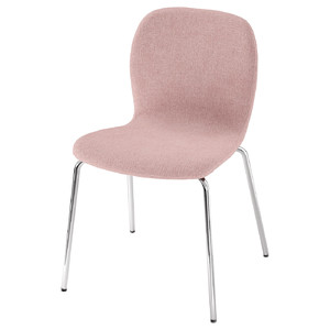 KARLPETTER Chair, Gunnared light brown-pink/Sefast chrome-plated