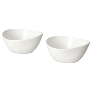 FRÖJDEFULL Serving bowl, white, 10x8 cm, 2 pack