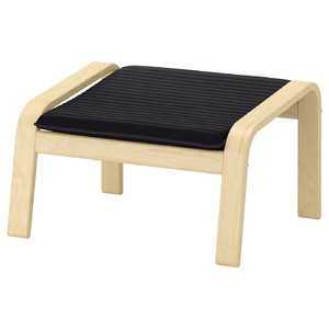 POÄNG Footstool, birch veneer, Knisa black