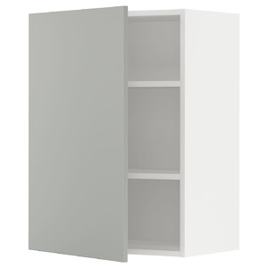 METOD Wall cabinet with shelves, white/Havstorp light grey, 60x80 cm