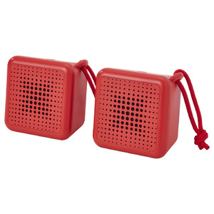 VAPPEBY Bluetooth speakers, red/set of 2 waterproof