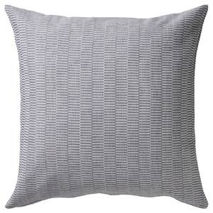PLOMMONROS Cushion cover, dark blue/white, 50x50 cm