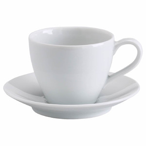 VÄRDERA Coffee cup and saucer, white, 20 cl