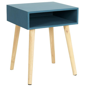 Bedside Table Nightstand Niche, blue/natural