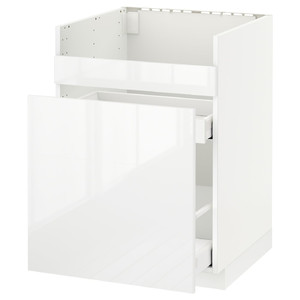 METOD Base cb f HAVSEN snk/3 frnts/2 drws, white Maximera, Ringhult white, 60x60 cm