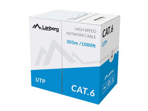 Lanberg Cable, grey wire CAT 6 CU 305m UTP