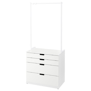 NORDLI Chest of 4 drawers, white, 80x192 cm