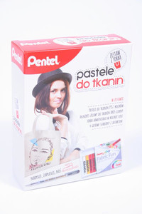 Pentel Fabric Fun Pastel Dye Sticks 7 Colours + Shopping Bag & Gel Pen