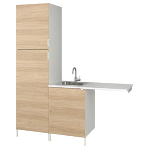 ENHET Laundry, white/oak effect, 183x63.5x222.5 cm