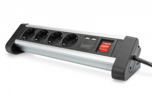 Digitus Office Socket Strip 4-way EU-type with 2x USB ports