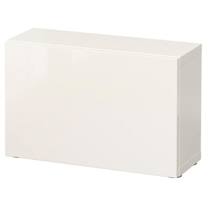 BESTÅ Shelf unit with door, white, Selsviken high-gloss/white, 60x20x38 cm