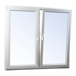 Casement/Tilt and Turn Window PVC Triple-Pane 1165 x 1135 mm, symmetrical, white