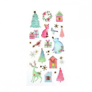 Christmas Stickers 115x215, pastel, 1 set, assorted