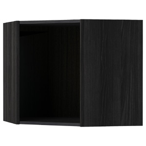 METOD Corner wall cabinet frame, wood effect black, 68x68x60 cm