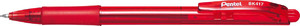 Pentel Retractable Ballpoint Pen BK417, red, 10pcs