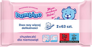 Bambino Baby Wipes 2x63pcs