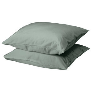 DVALA Pillowcase, grey-green, 50x60 cm, 2 pack