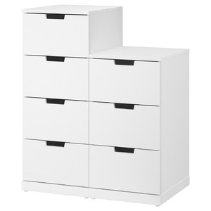 NORDLI Chest of 7 drawers, white, 80x99 cm