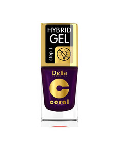 Delia Cosmetics Coral Hybrid Gel Nail Enamel no. 62 Pearl Eggplant 11ml