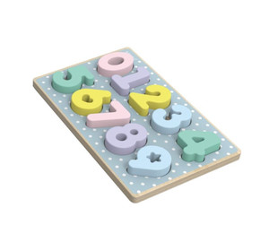 iWood Wooden Puzzle Numbers Pastel 2+