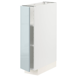 METOD Base cabinet with shelves, white/Kallarp light grey-blue, 20x60 cm