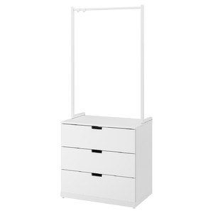 NORDLI Chest of 3 drawers, white, 80x192 cm