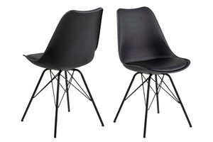 Chair Eris, 1pc, PP/faux leather, black/black